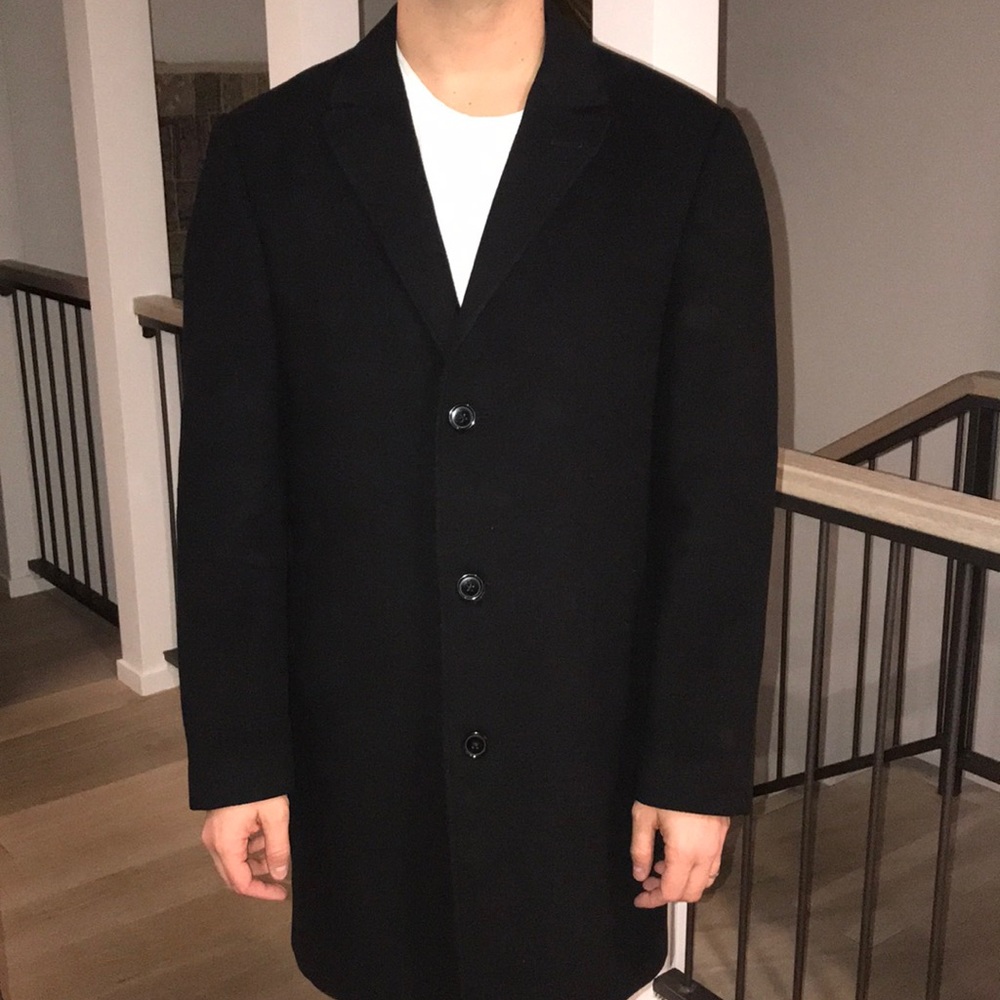 Alfani black wool coat 5%cashmere